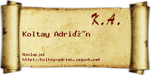 Koltay Adrián névjegykártya